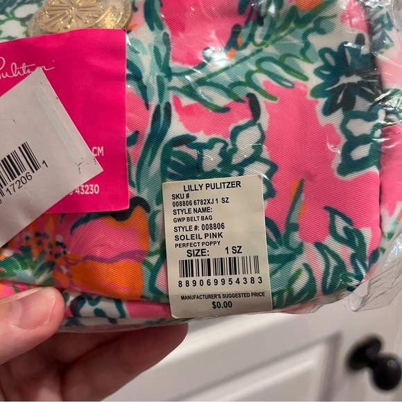 NWT Lilly Pulitzer Runaround Printed Belt Bag in Soleil Pink Perfect Poppy GWP - Picture 7 of 7